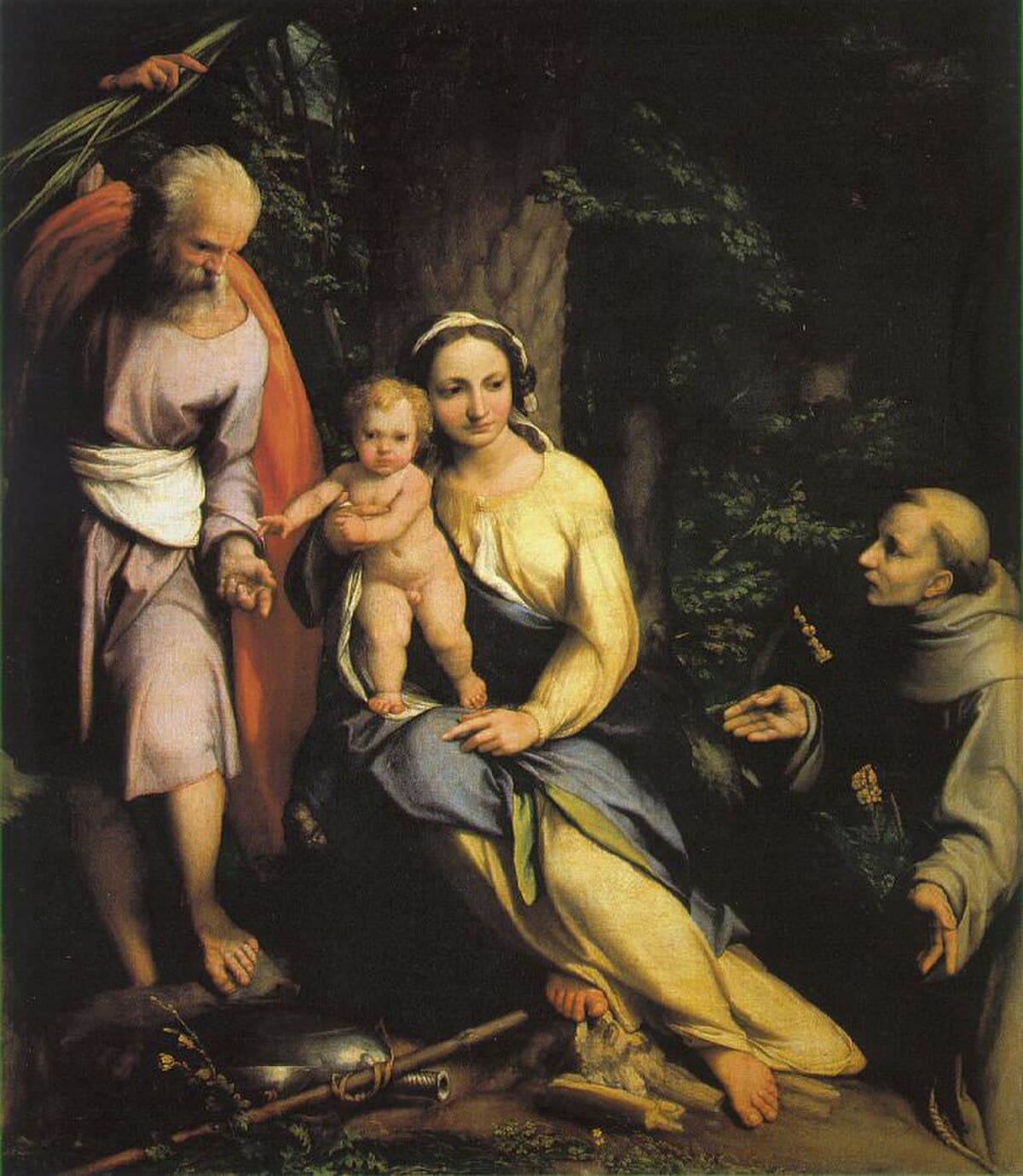 The Rest on the Flight to Egypt with Saint Francis by Correggio