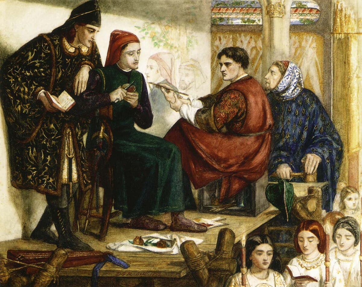 Giotto Painting the Portrait of Dante by Dante Gabriel Rossetti
