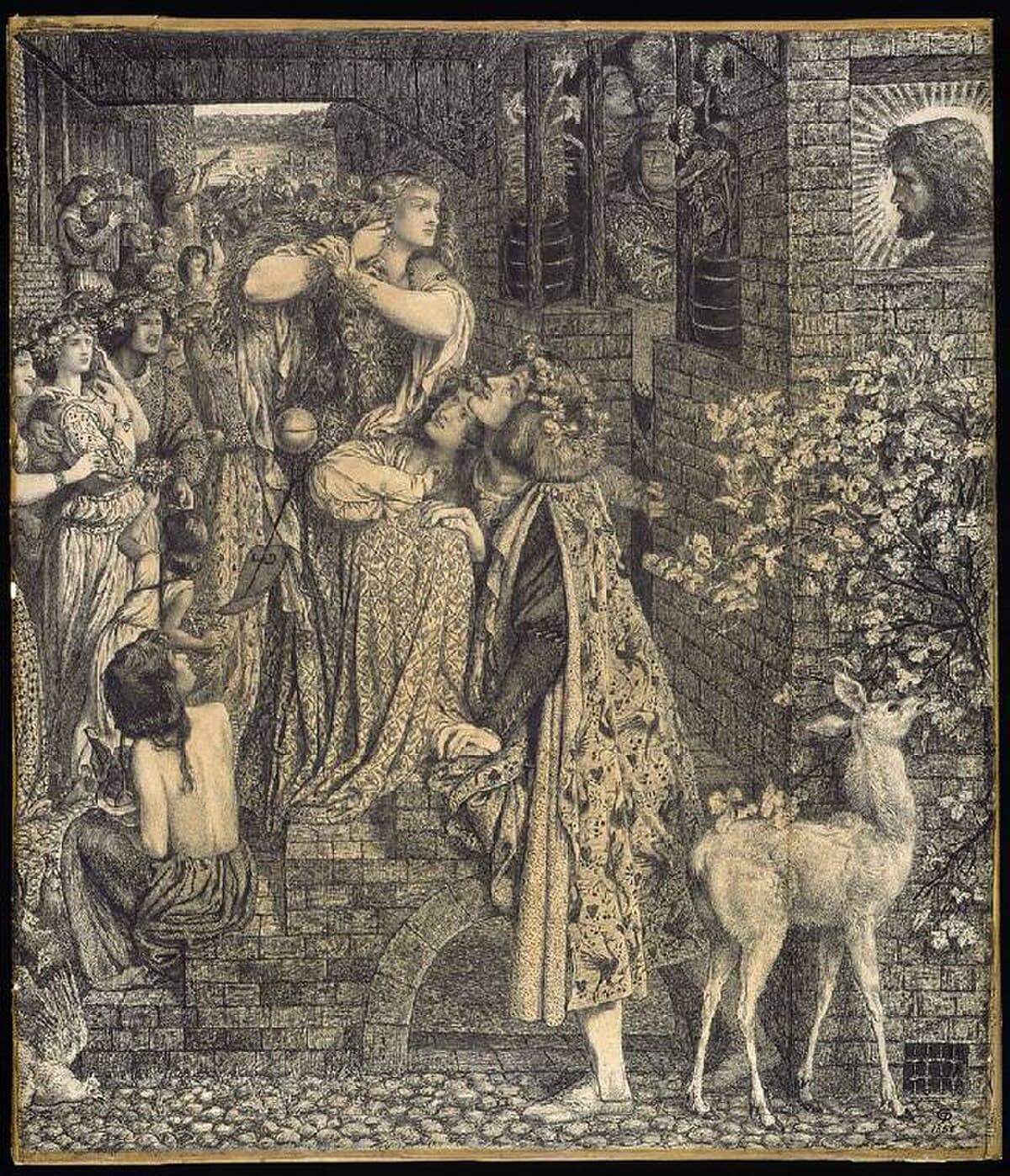Mary Magdalene at the door of Simon the Pharisee by Dante Gabriel Rossetti at Fitzwilliam Museum (University of Cambridge), Cambridge