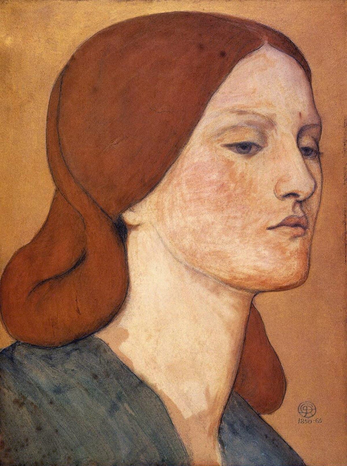 Portrait of Elizabeth Siddal by Dante Gabriel Rossetti at Delaware Art Museum, Wilmington, DE