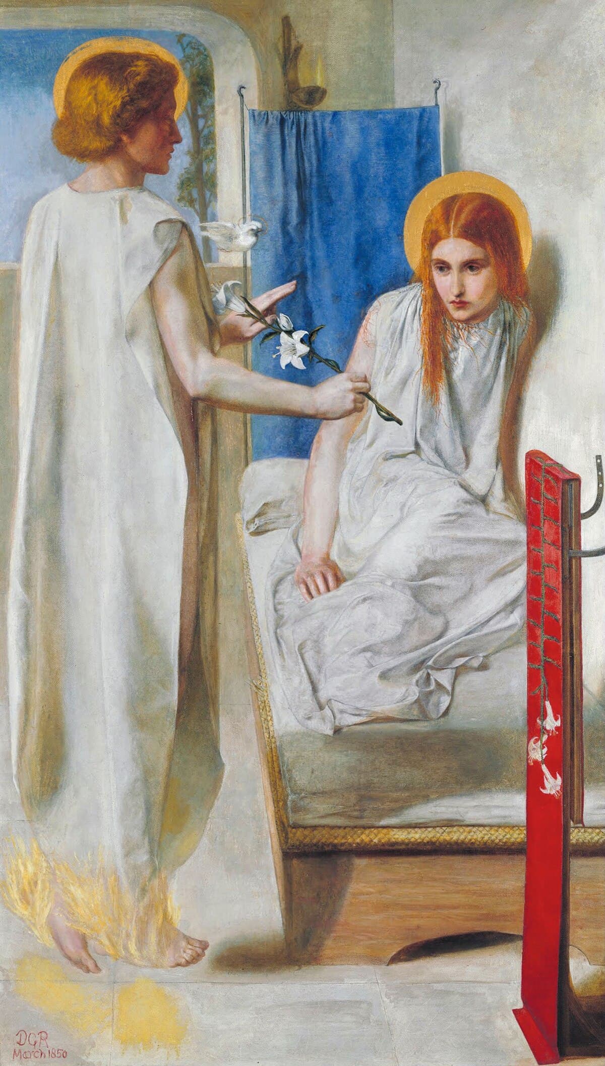 The Annunciation by Dante Gabriel Rossetti at Tate Britain