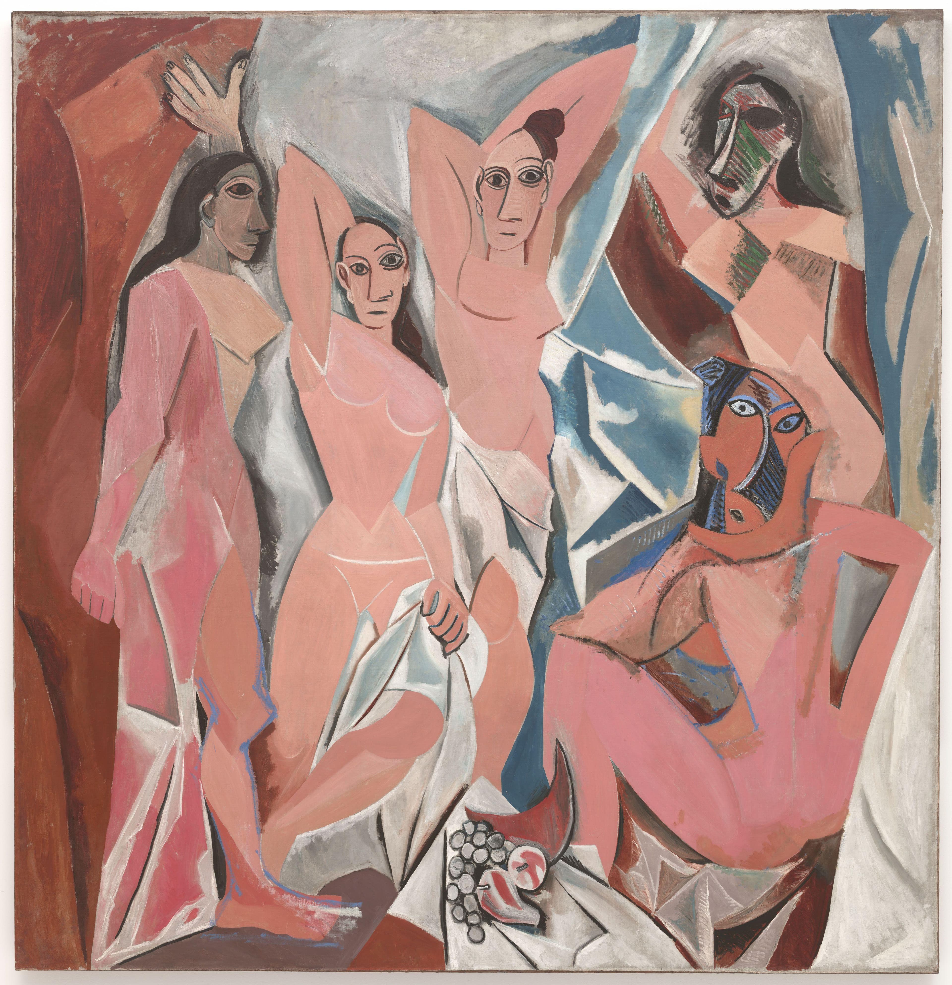 Les Demoiselles d'Avignon by Pablo Picasso (1907), Oil on canvas at Museum of Modern Art (MoMA)