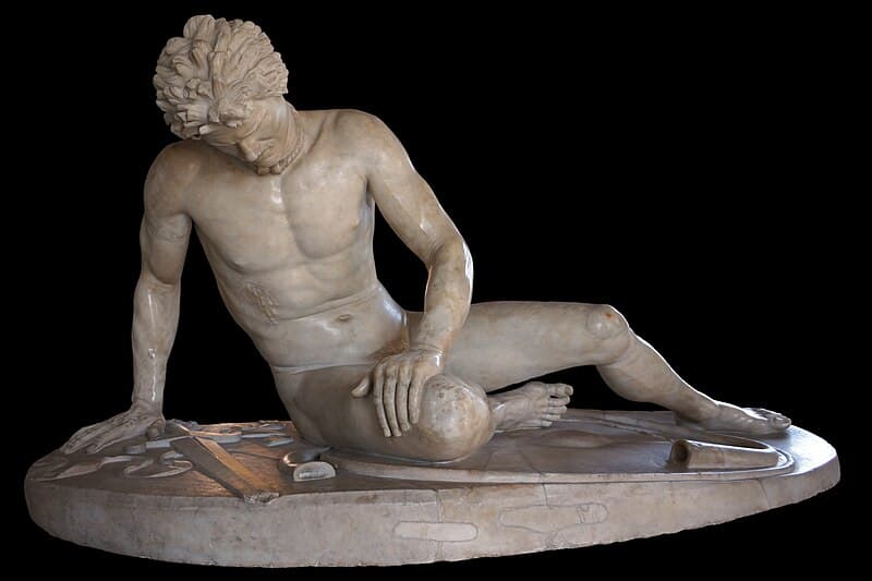 Dying Gaul by Ancient Greek (Unknown) (-230), Marble (Roman copy) at Capitoline Museums