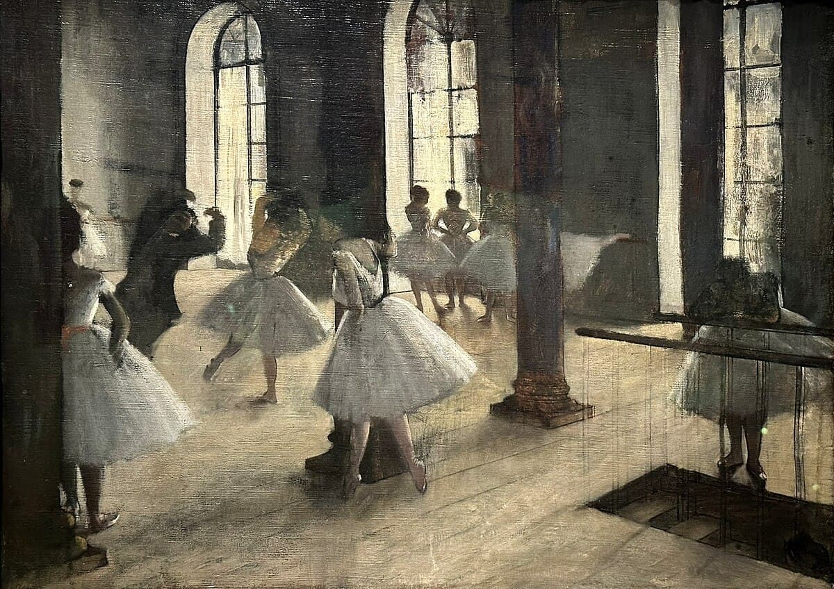 Dancers in the Rehearsal Hall by Edgar Degas