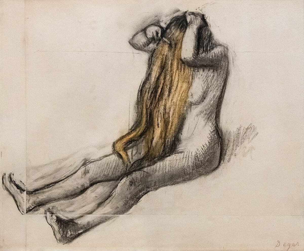 Woman Combing Her Hair by Edgar Degas