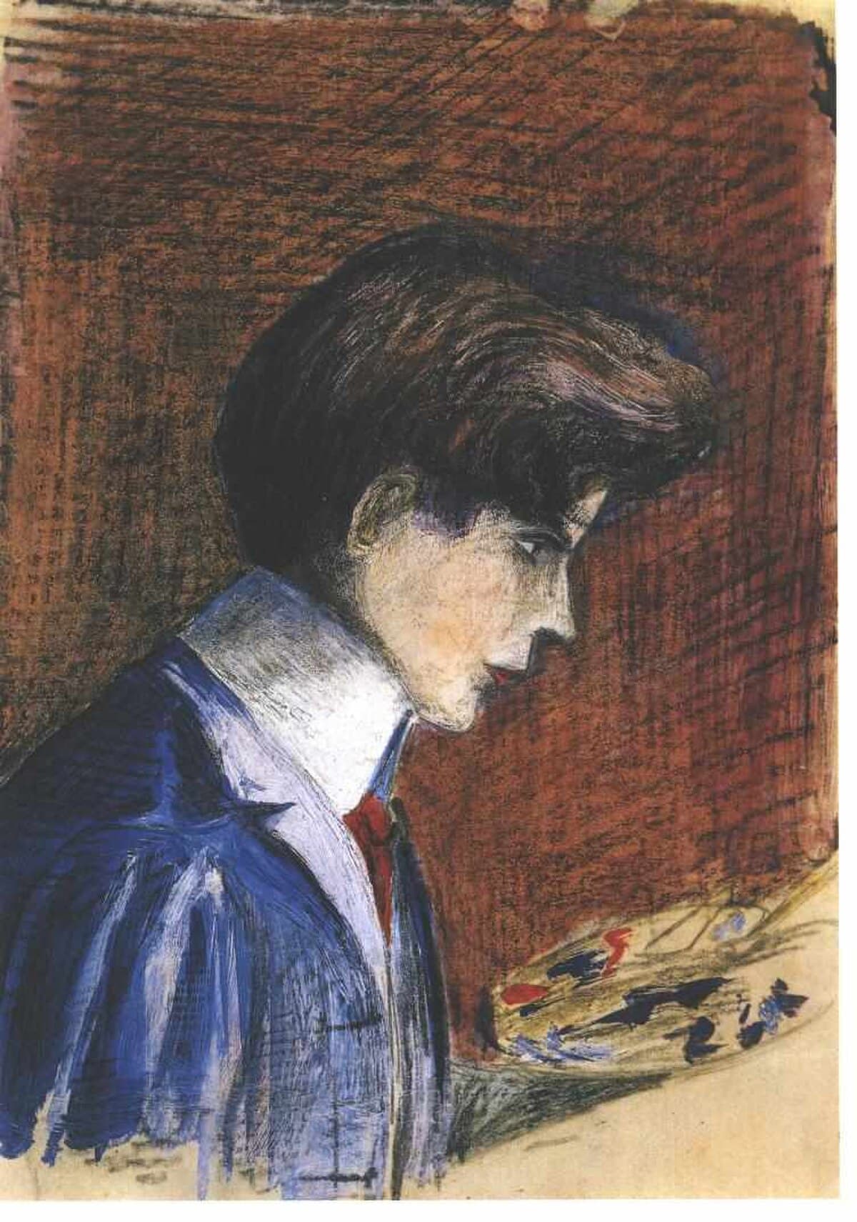 Self Portrait, Facing Right by Egon Schiele