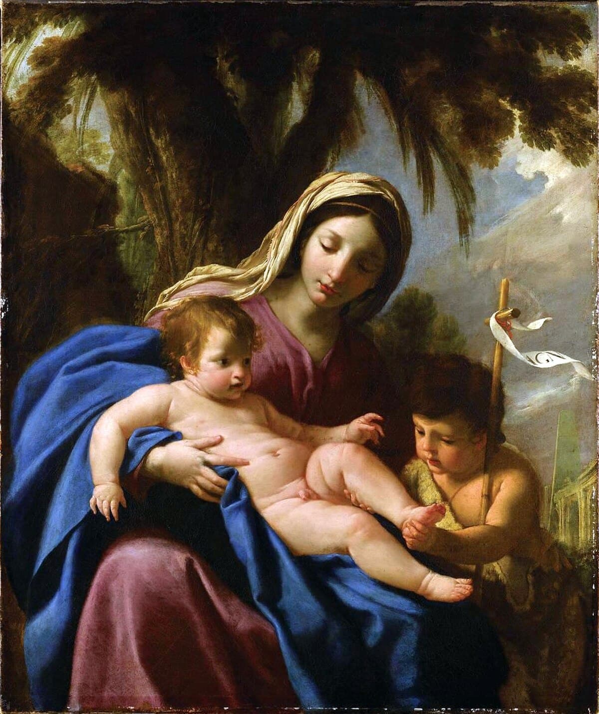 The Virgin and Child with Saint John the Baptist by Eustache Le Sueur