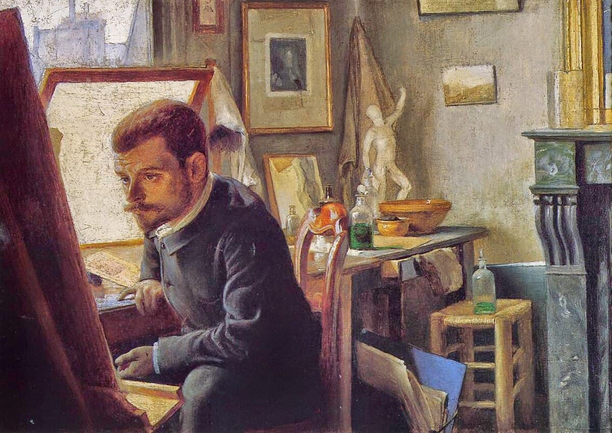 Felix Jasinski in His Printmaking Studio by Félix Vallotton