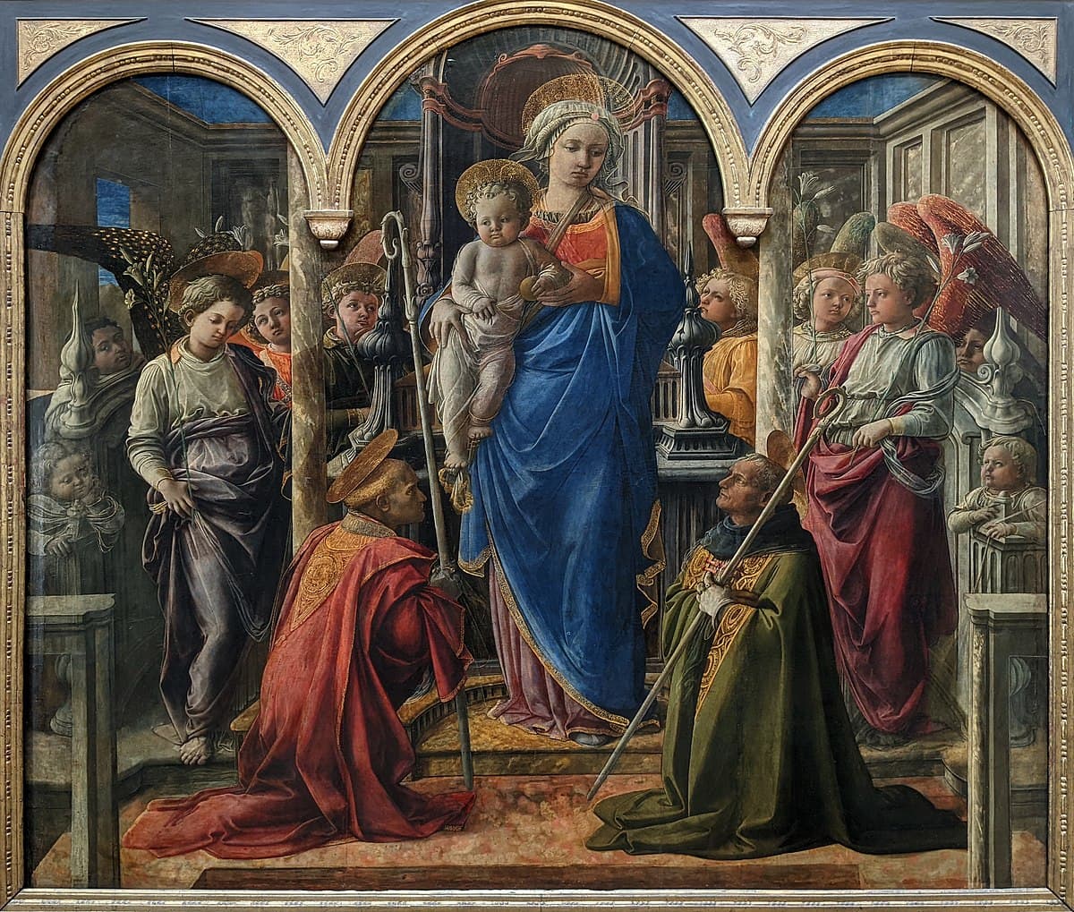 Madonna and Child with St. Fredianus and St. Augustine by Filippo Lippi