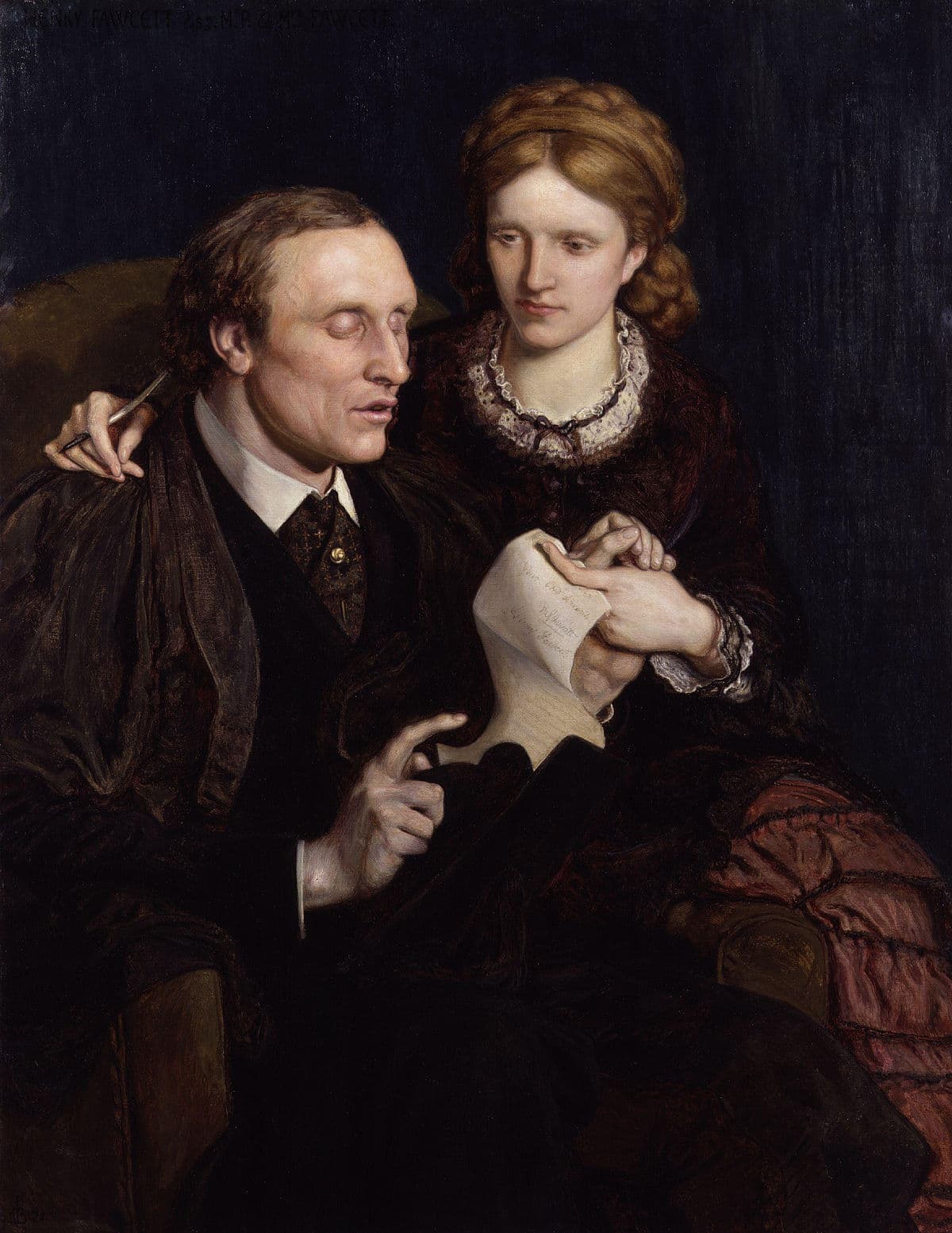 Henry Fawcett; Dame Millicent Garrett Fawcett by Ford Madox Brown
