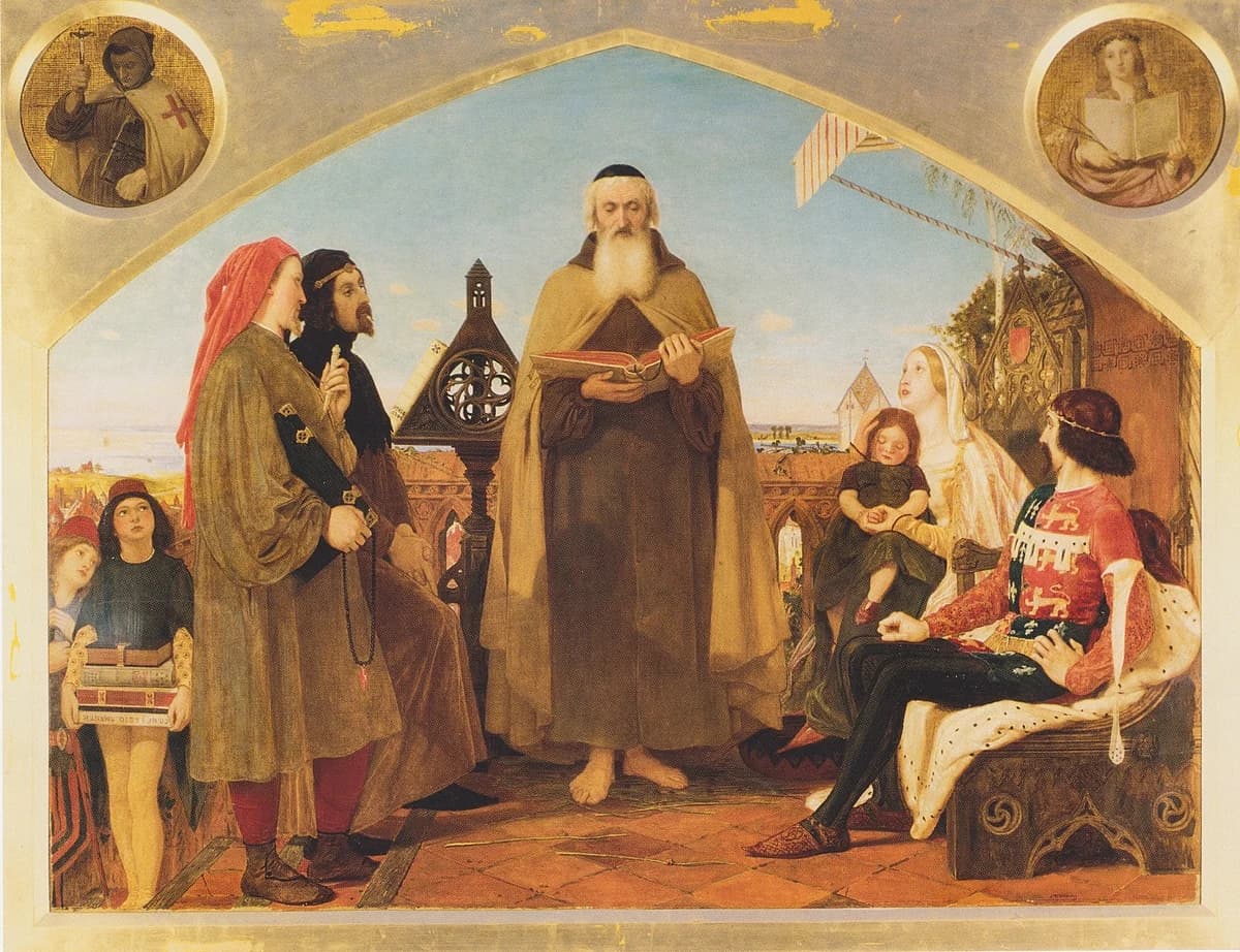 John Wycliffe reading his translation of the Bible to John of Gaunt by Ford Madox Brown