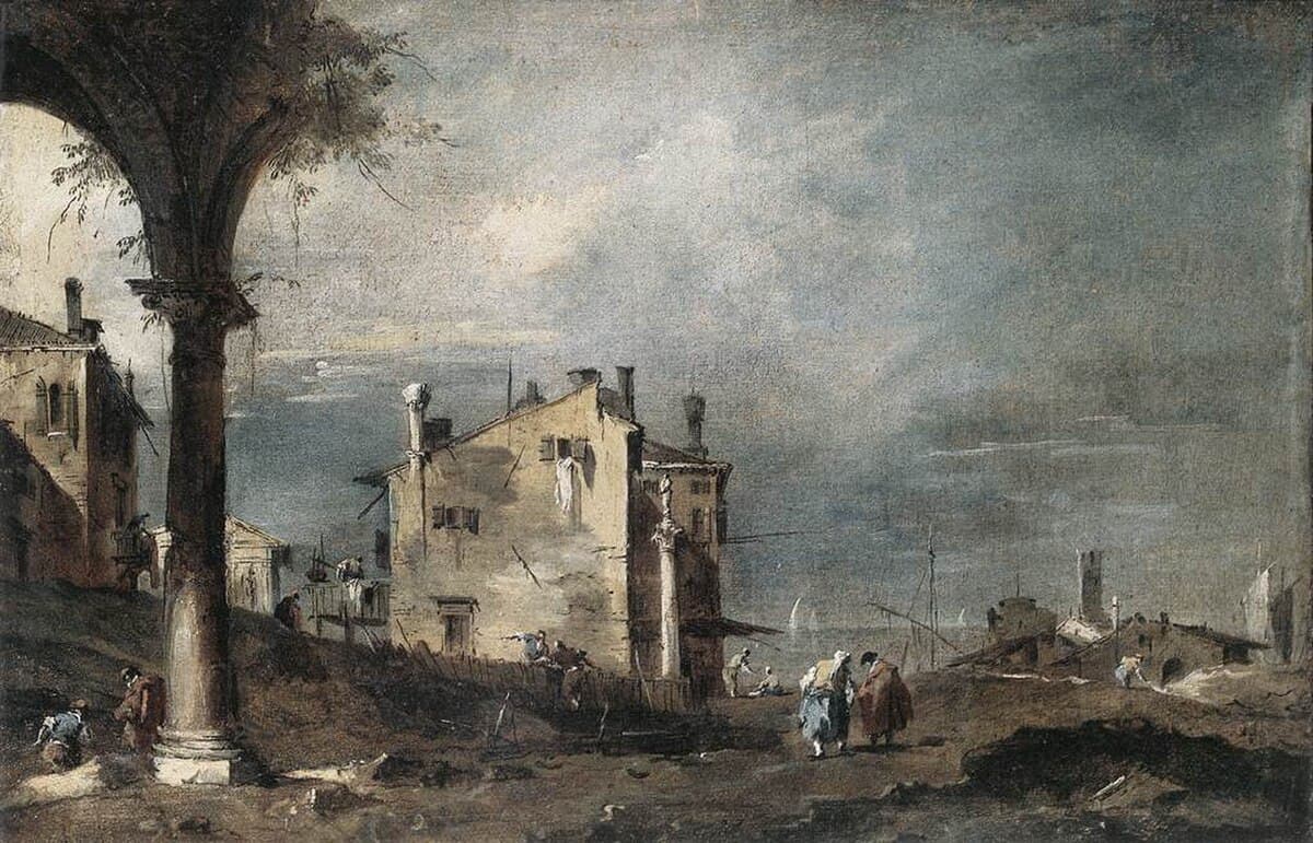 Capriccio with Venetian Motifs by Francesco Guardi at Private Collection