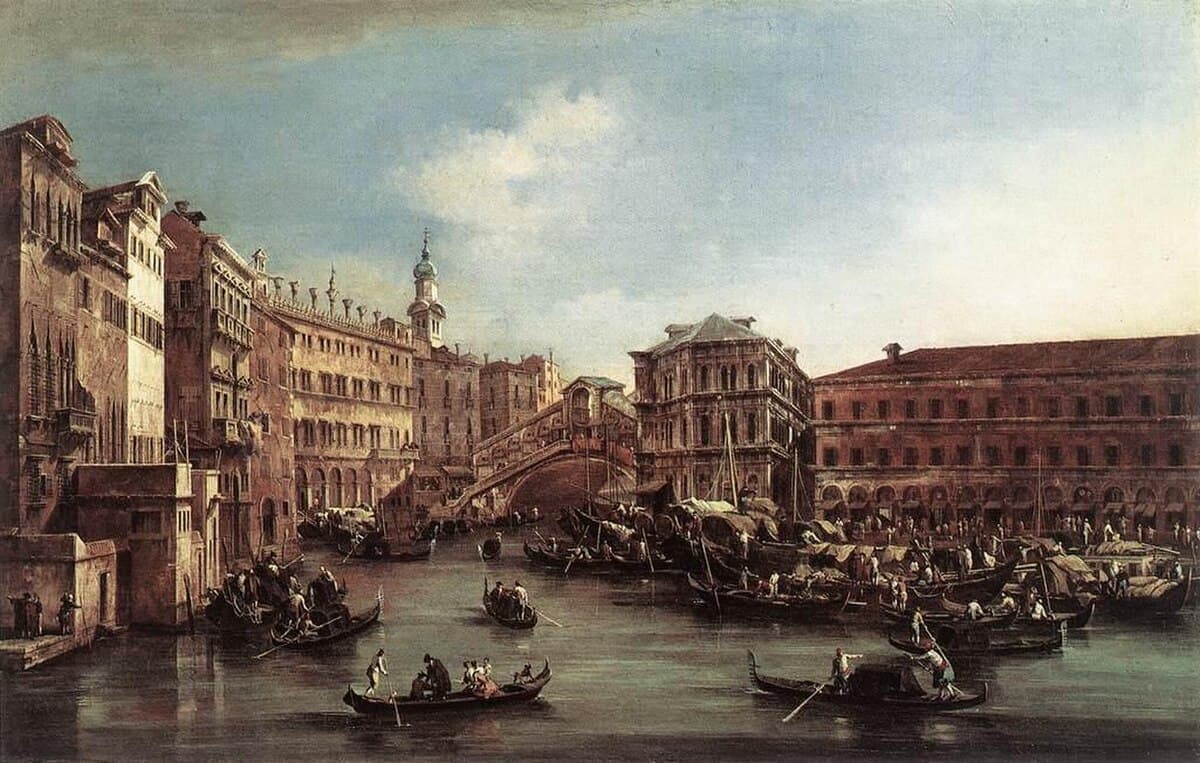 The Rialto Bridge with the Palazzo dei Camerlenghi by Francesco Guardi