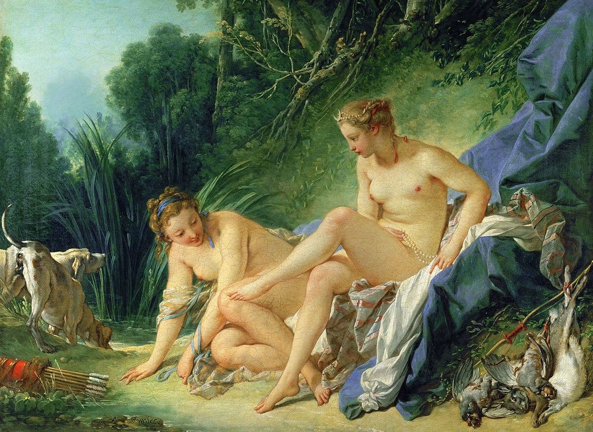 Diana getting out of her bath by François Boucher at Louvre, Paris
