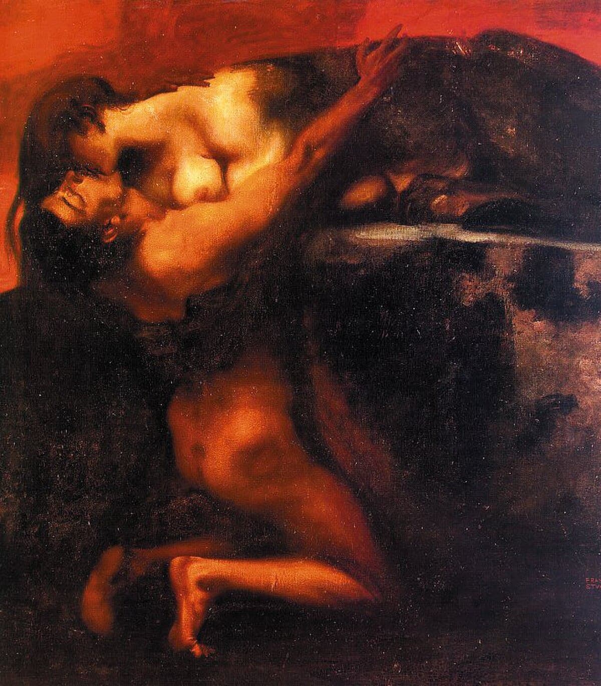 The Kiss of the Sphinx by Franz von Stuck