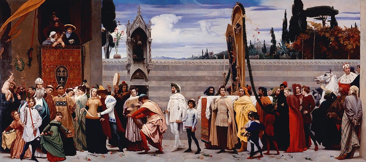 Cimabue's Celebrated Madonna Carried in Procession Through the Streets of Florence by Frederic Leighton