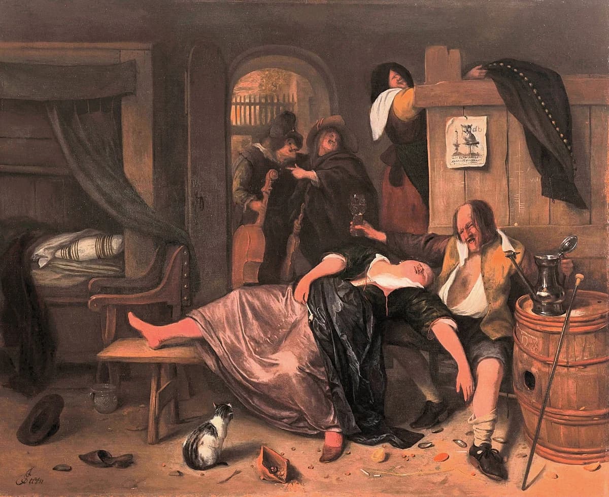 A Woman Drawing Wine from a Barrel by Gabriel Metsu