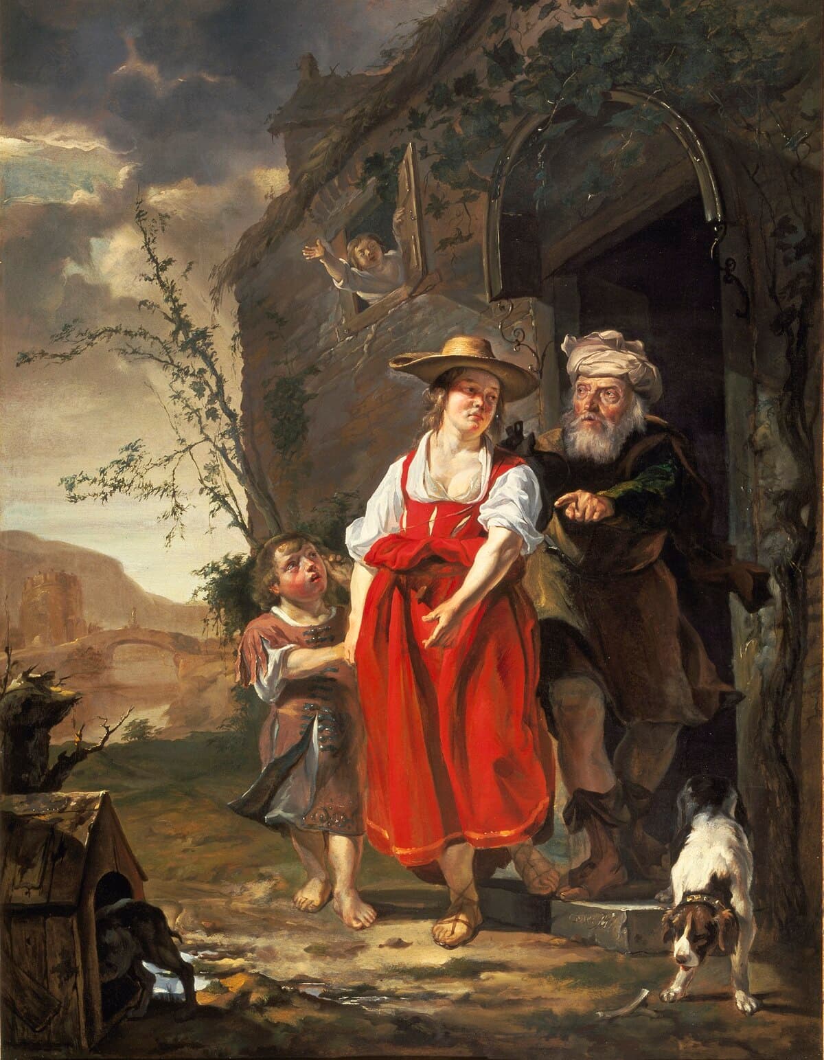 The Dismissal of Hagar by Gabriel Metsu at Museum De Lakenhal, Leiden