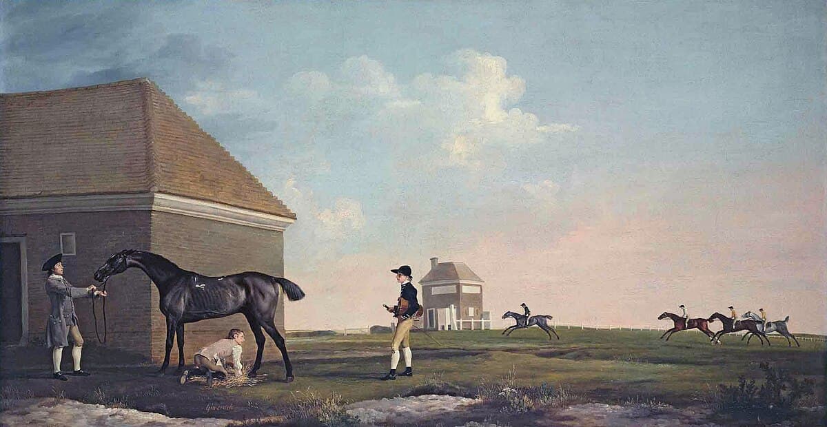 Gimcrack on Newmarket Heath, with a Trainer, a Stable-Lad, and a Jockey by George Stubbs