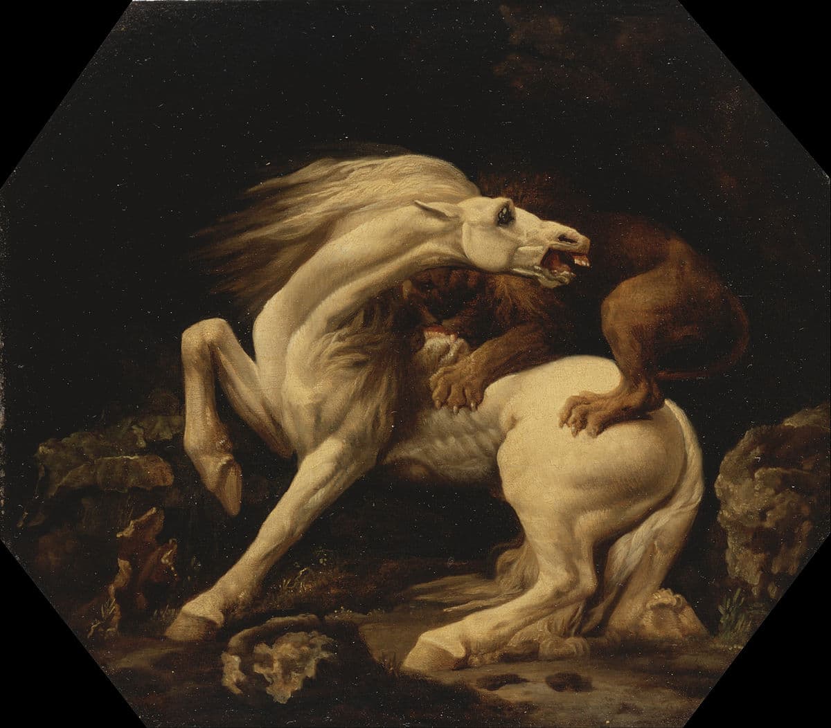 Horse Attacked by a Lion by George Stubbs