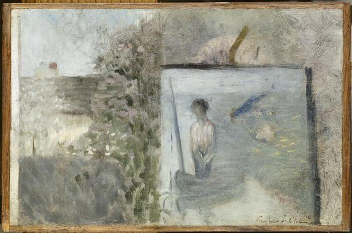 Landscape with "sinners" Puvis de Chava by Georges Seurat
