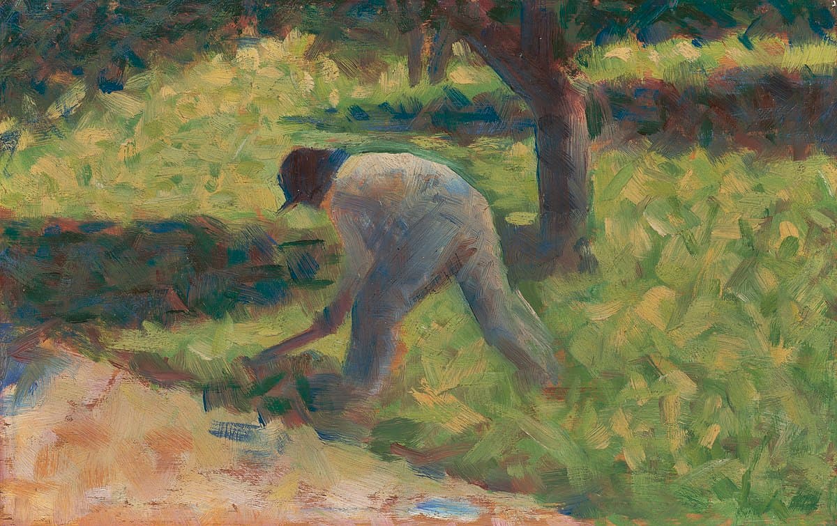 Peasant with Hoe by Georges Seurat