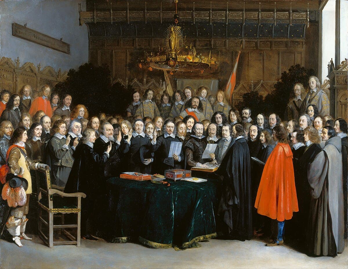 The Swearing of the Oath of Ratification of the Treaty of Munster by Gerard ter Borch at National Gallery