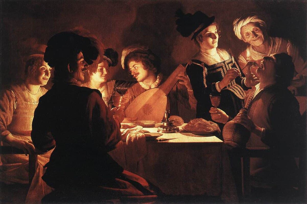 Supper Party with Lute Player by Gerard van Honthorst