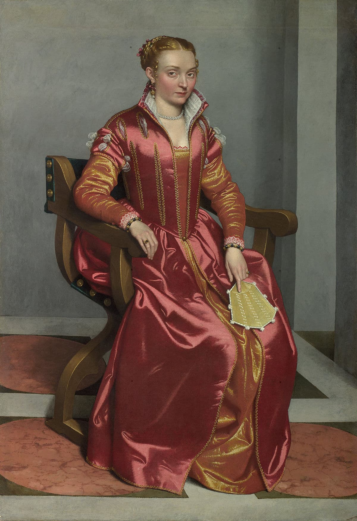 Portrait of a Lady, Perhaps Contessa Lucia Albani Avogadro ('La Dama in Rosso') by Giovanni Battista Moroni