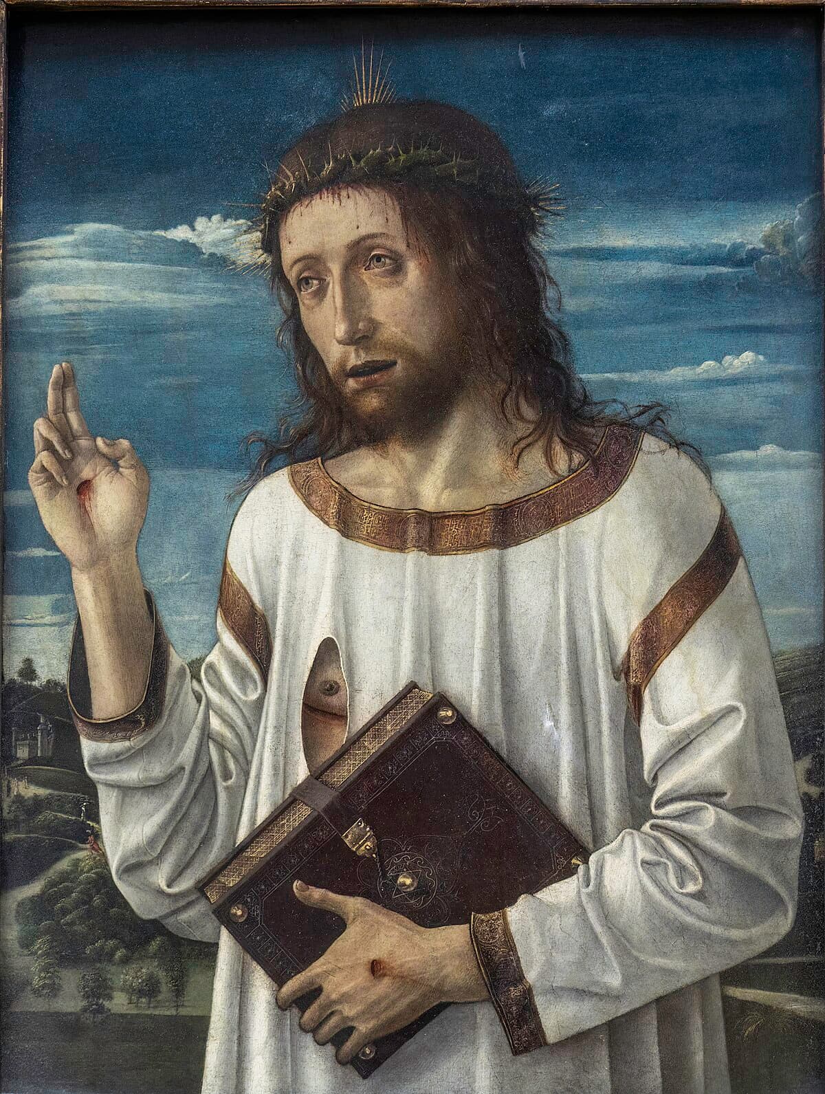 Christ Blessing by Giovanni Bellini (1500) at Louvre, Paris