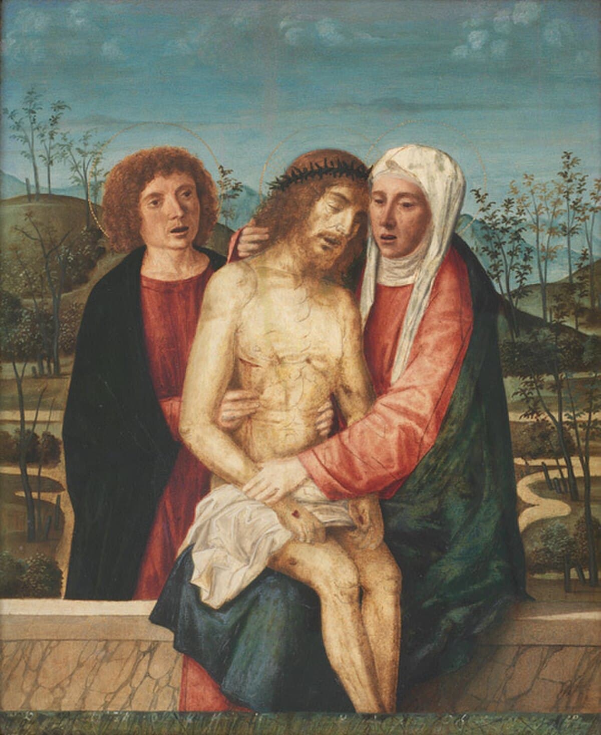 Pieta with the Virgin and St. John the Evangelist by Giovanni Bellini