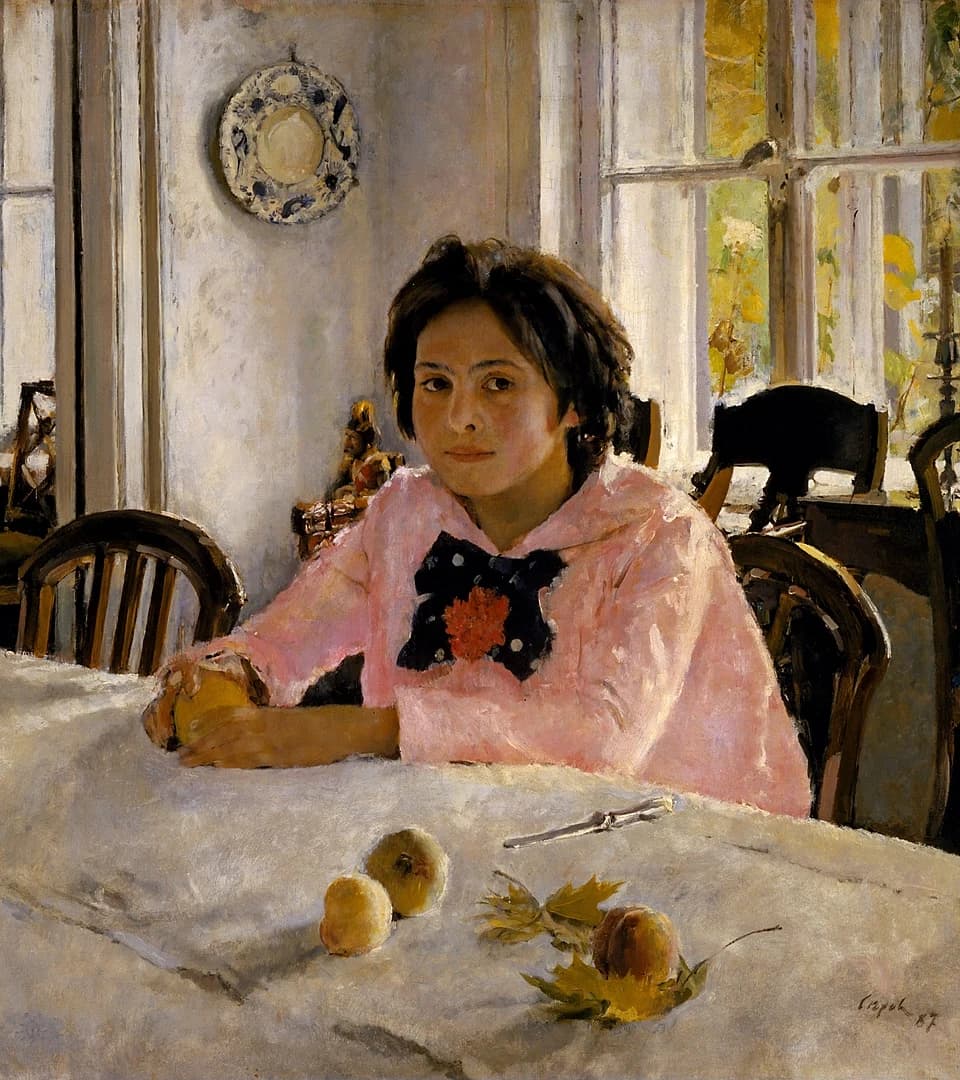 Girl with Peaches by Valentin Serov (1887), Oil on canvas at State Russian Museum