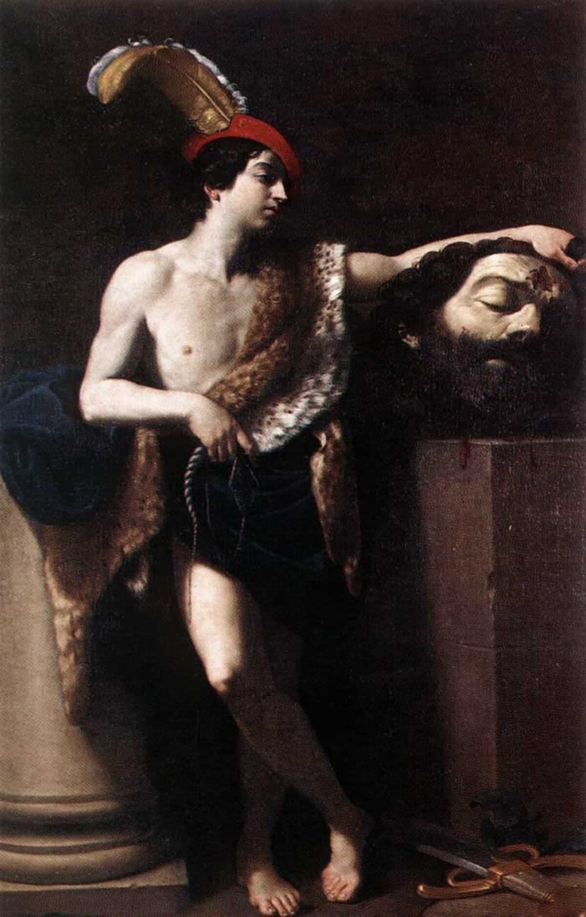 David with the Head of Goliath by Guido Reni (1623) at Uffizi Gallery, Florence