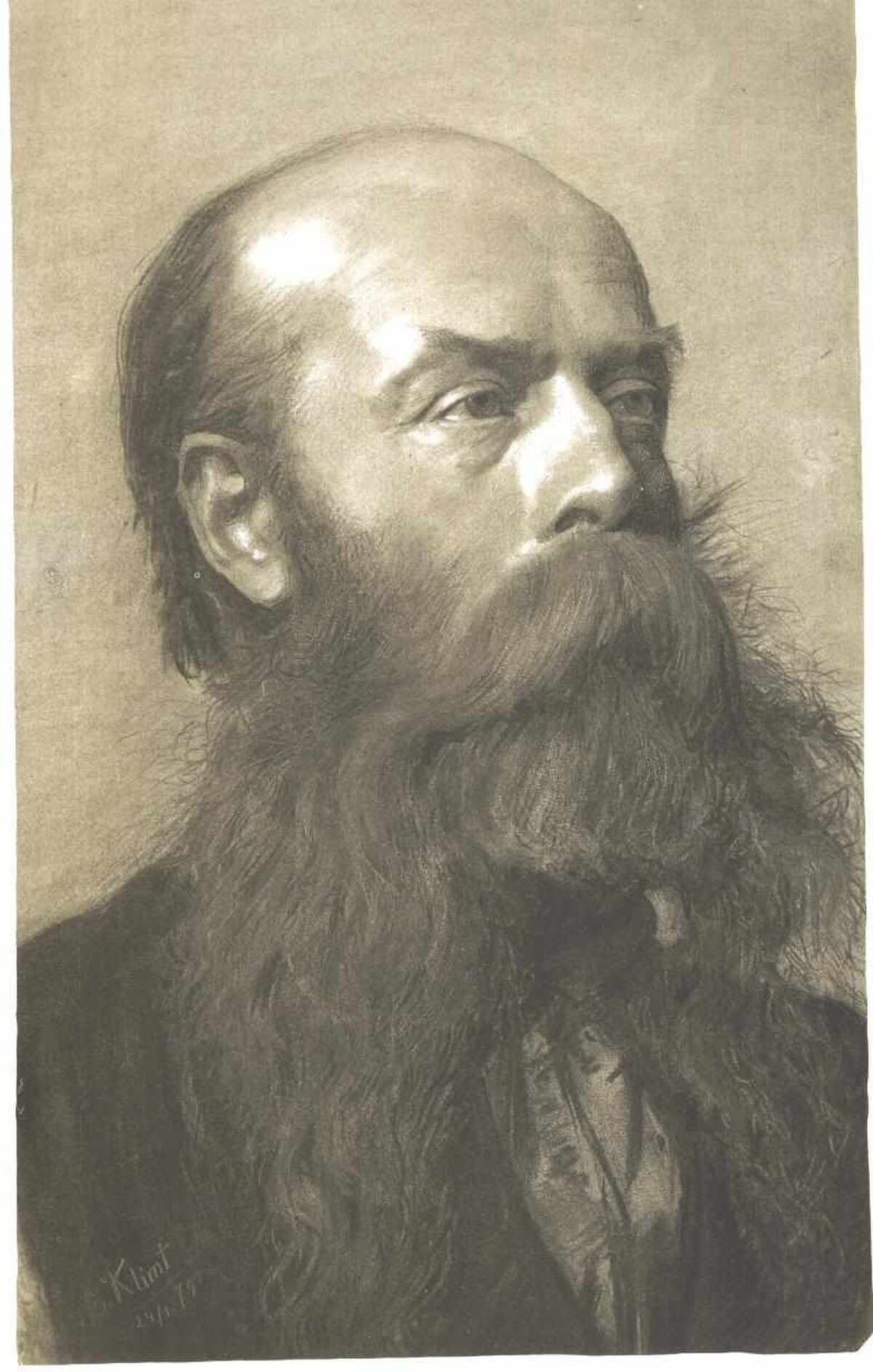 Portrait of a man with beard by Gustav Klimt