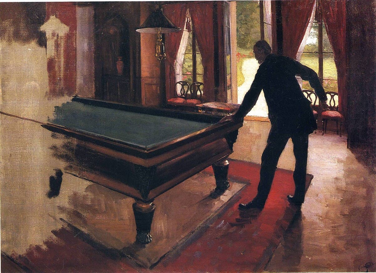 Billiards by Gustave Caillebotte at Private Collection