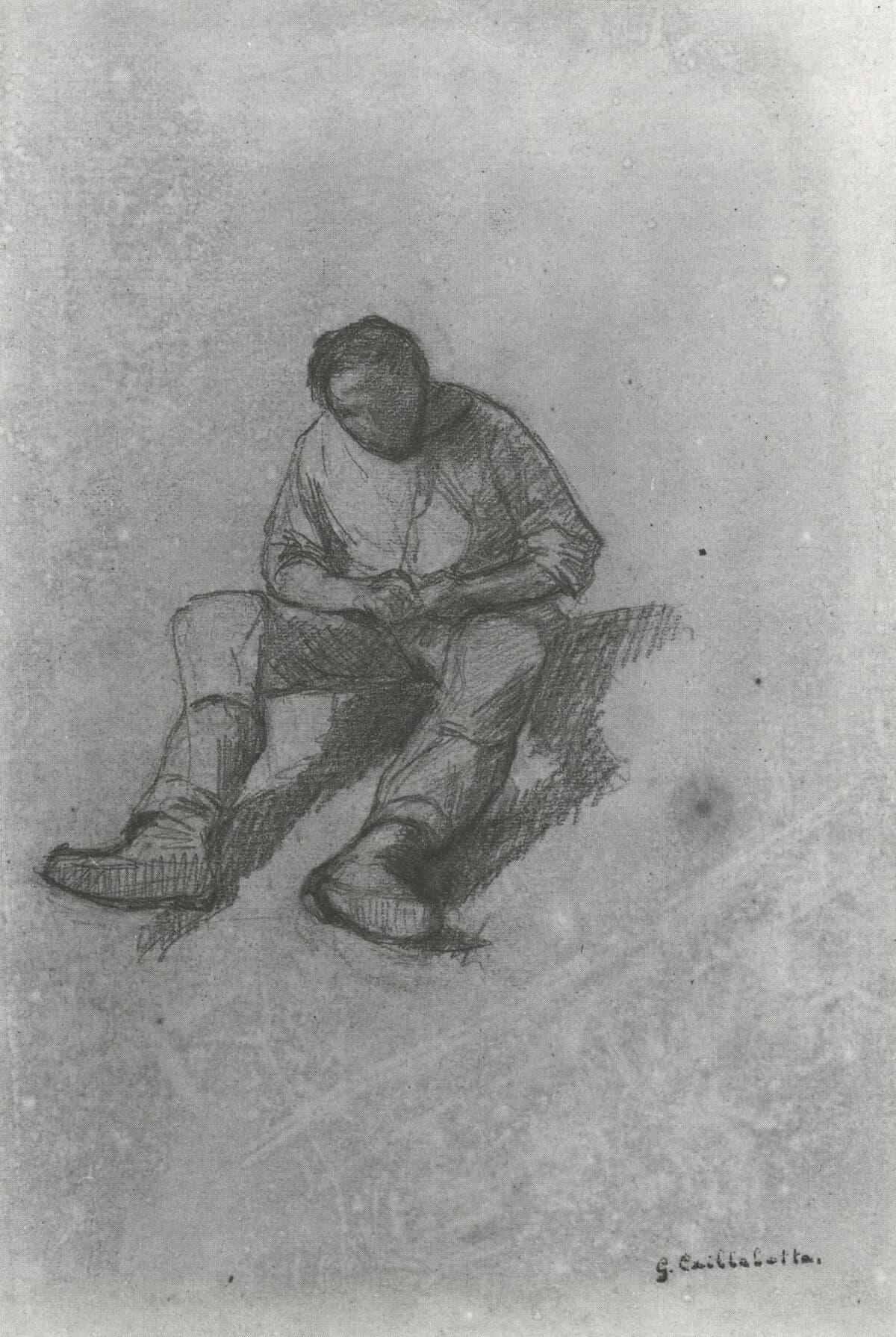 Study for 'The Parquet Planers' by Gustave Caillebotte at Private Collection
