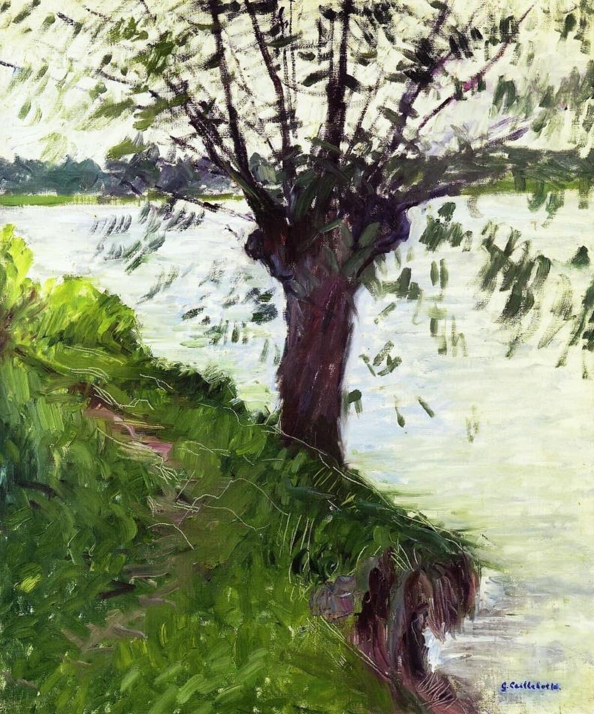Willows by the Yerres by Gustave Caillebotte at Private Collection