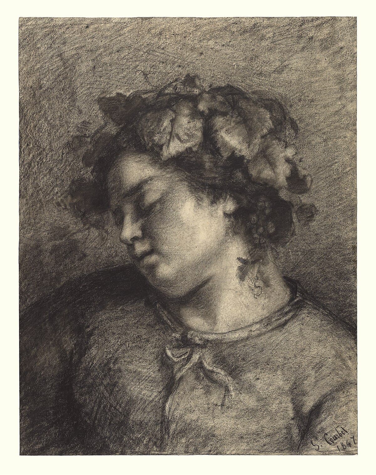 La Bacchante by Gustave Courbet at Private Collection