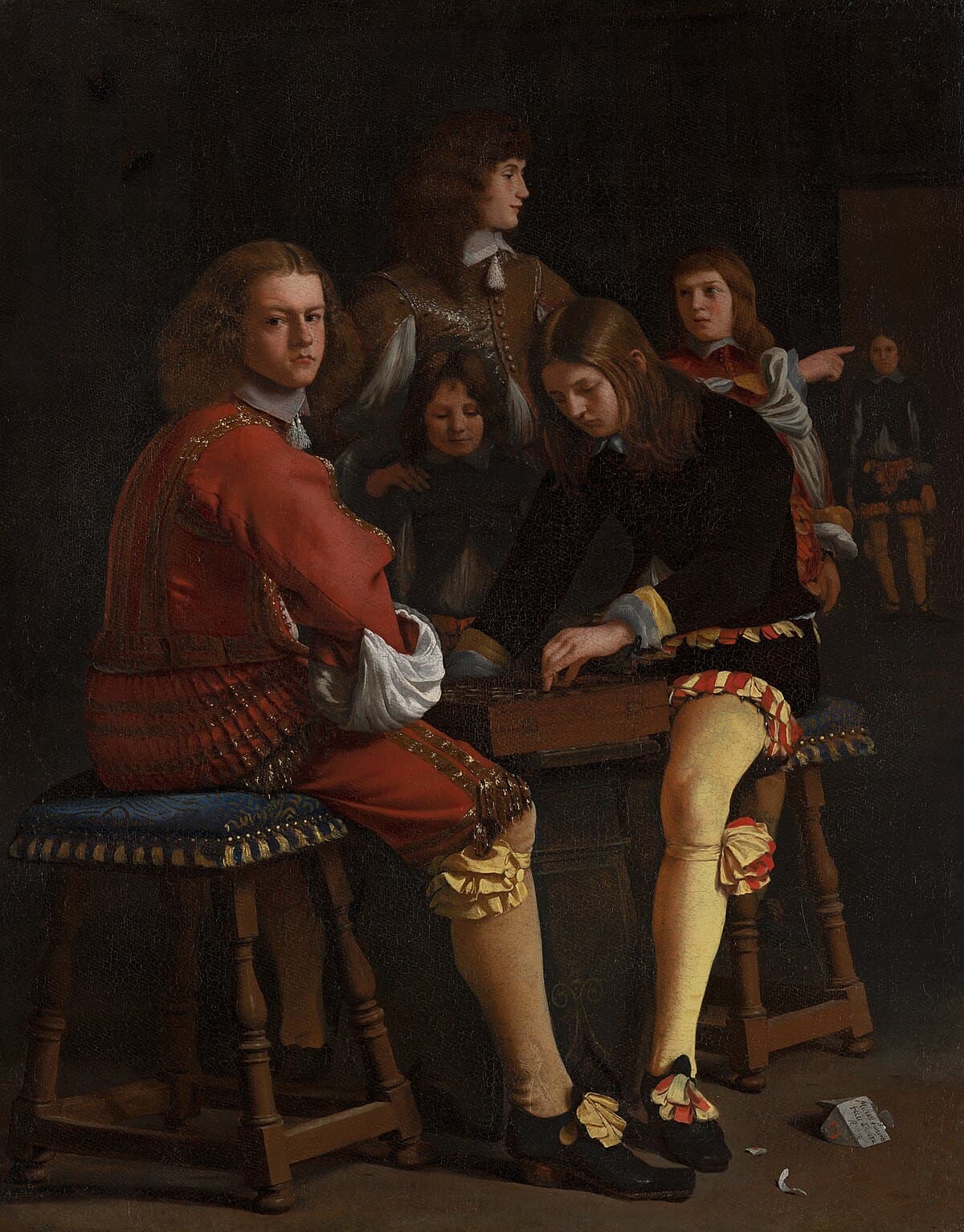 The Draughts Players by Gustave Courbet at Private Collection