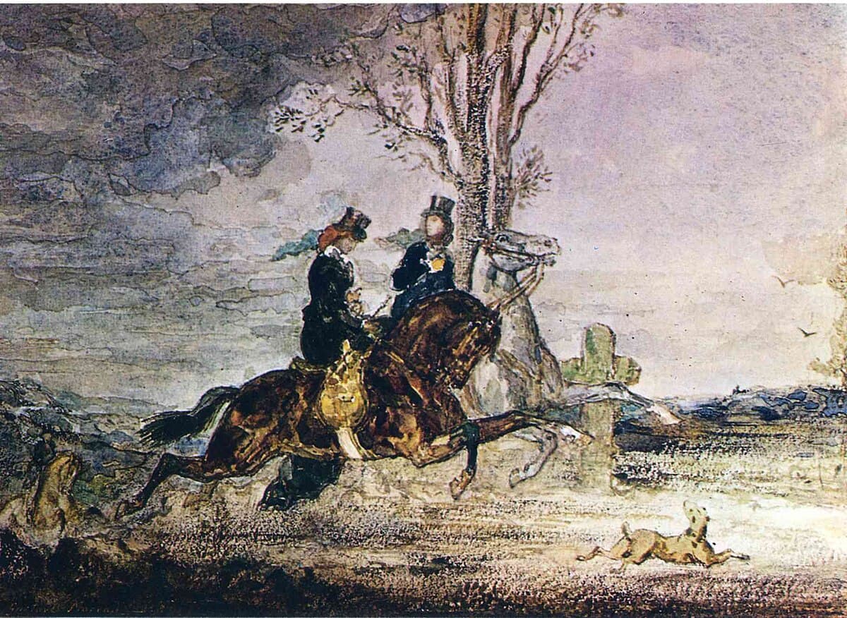 Two Modern Horsewomen by Gustave Moreau at Private Collection