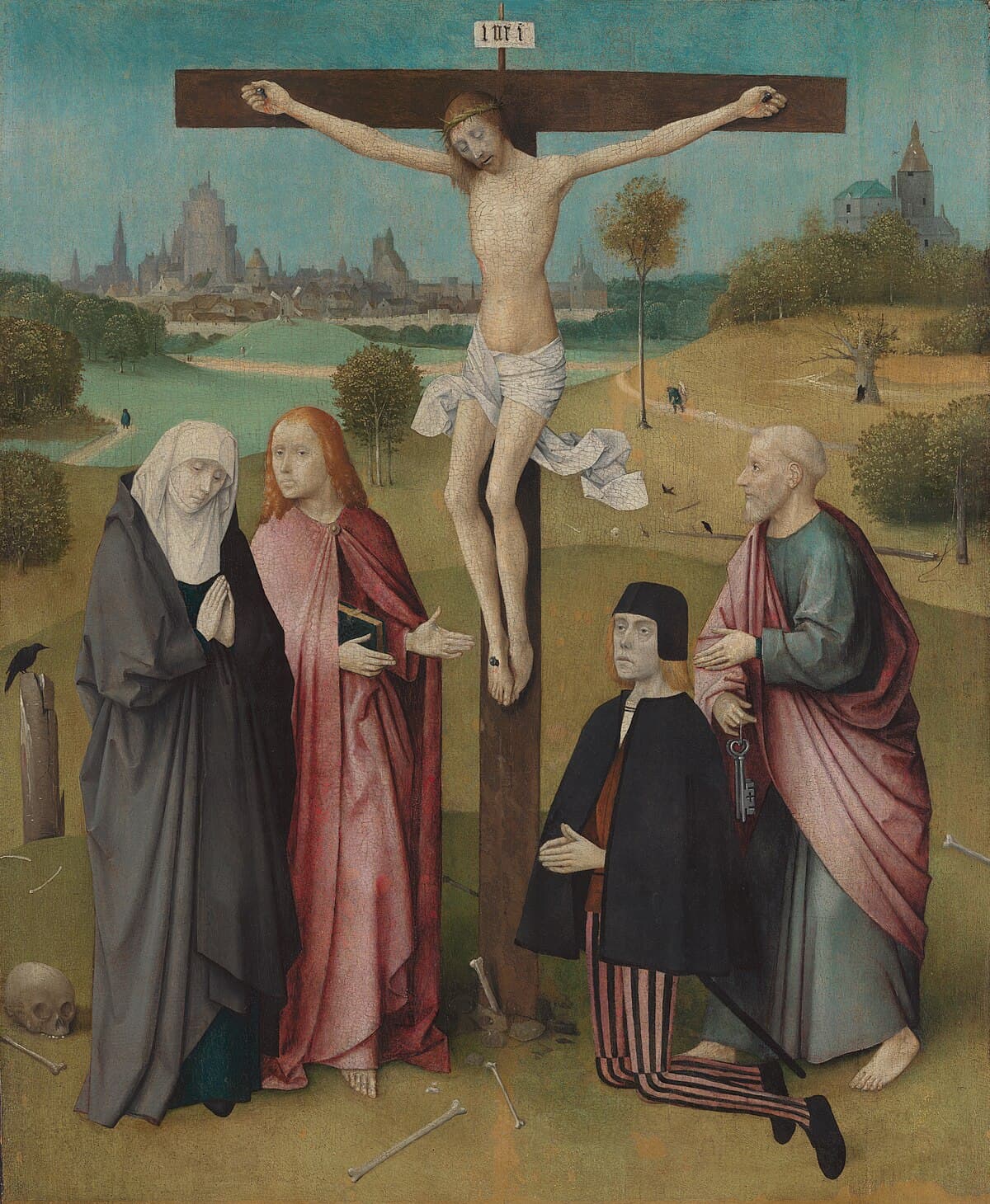 Crucifixion with a Donor by Hieronymus Bosch at Royal Museums of Fine Arts of Belgium
