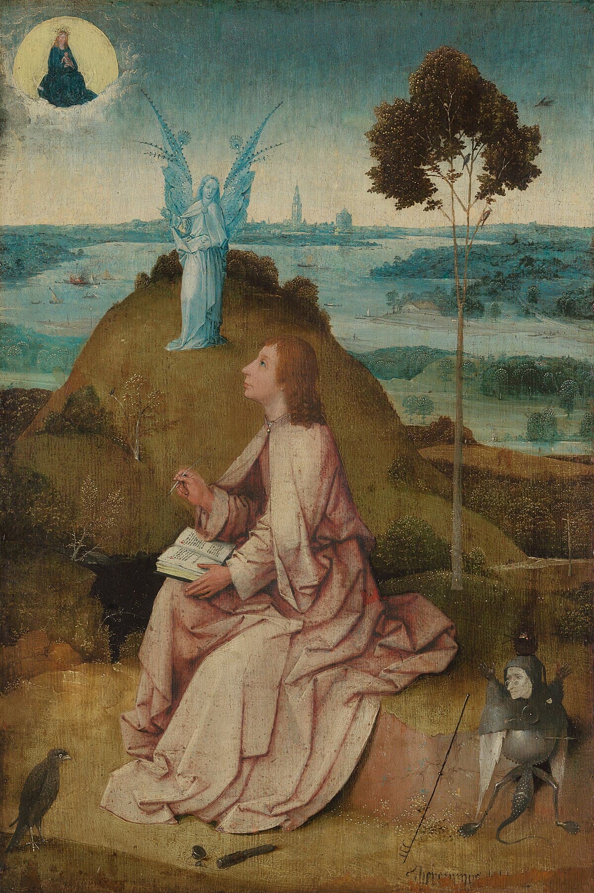 Saint John the Evangelist on Patmos by Hieronymus Bosch at Gemäldegalerie, Berlin