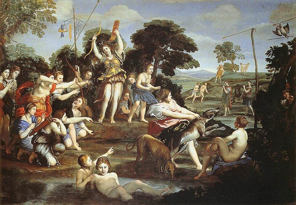 The Hunt of Diana by Domenichino (1617), Oil on canvas at Borghese Gallery, Rome