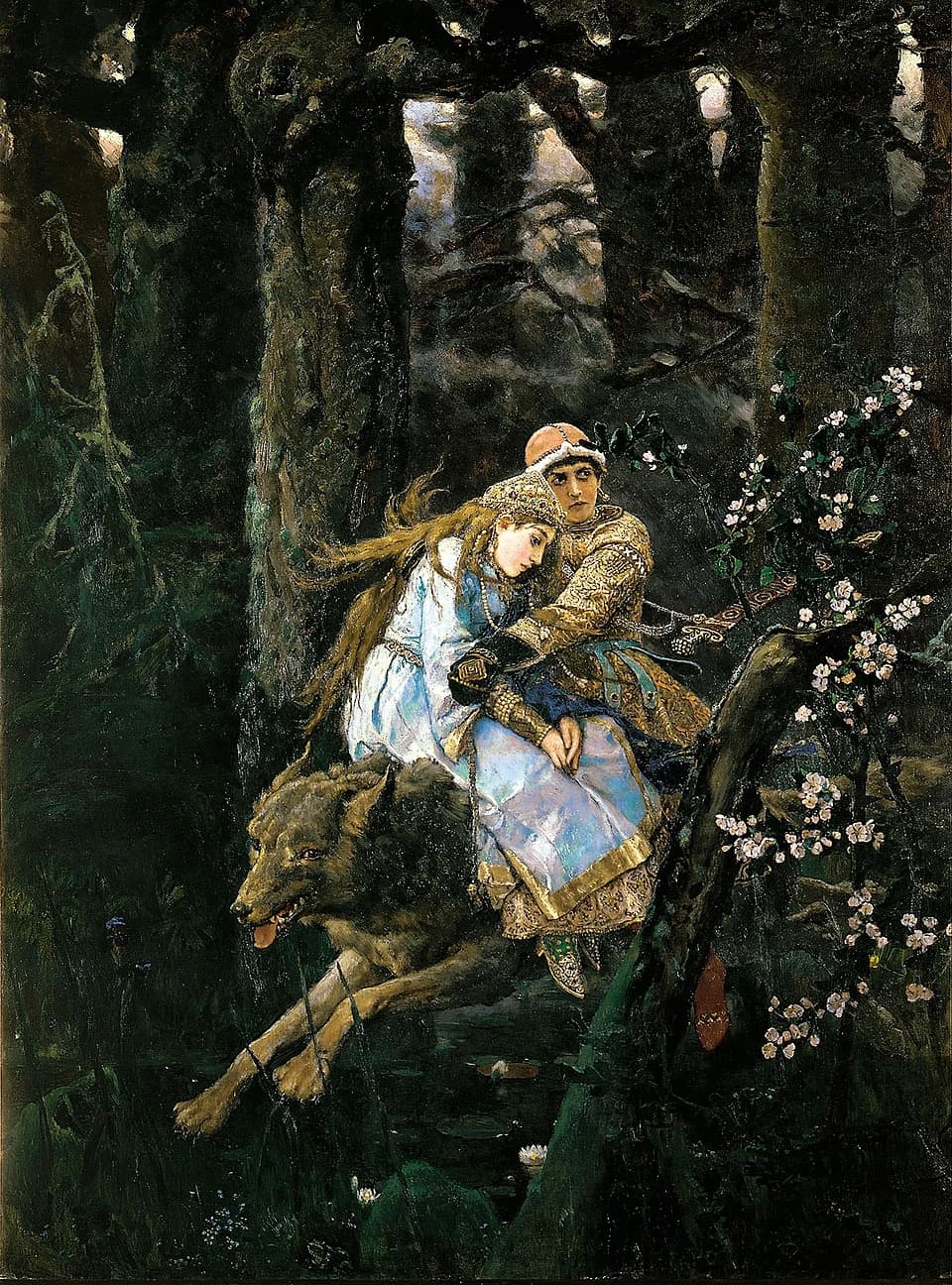Ivan Tsarevich Riding the Grey Wolf by Viktor Vasnetsov