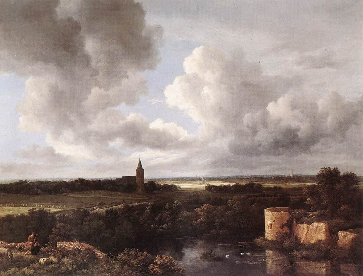 Landscape with Ruined Castle and Church by Jacob van Ruisdael
