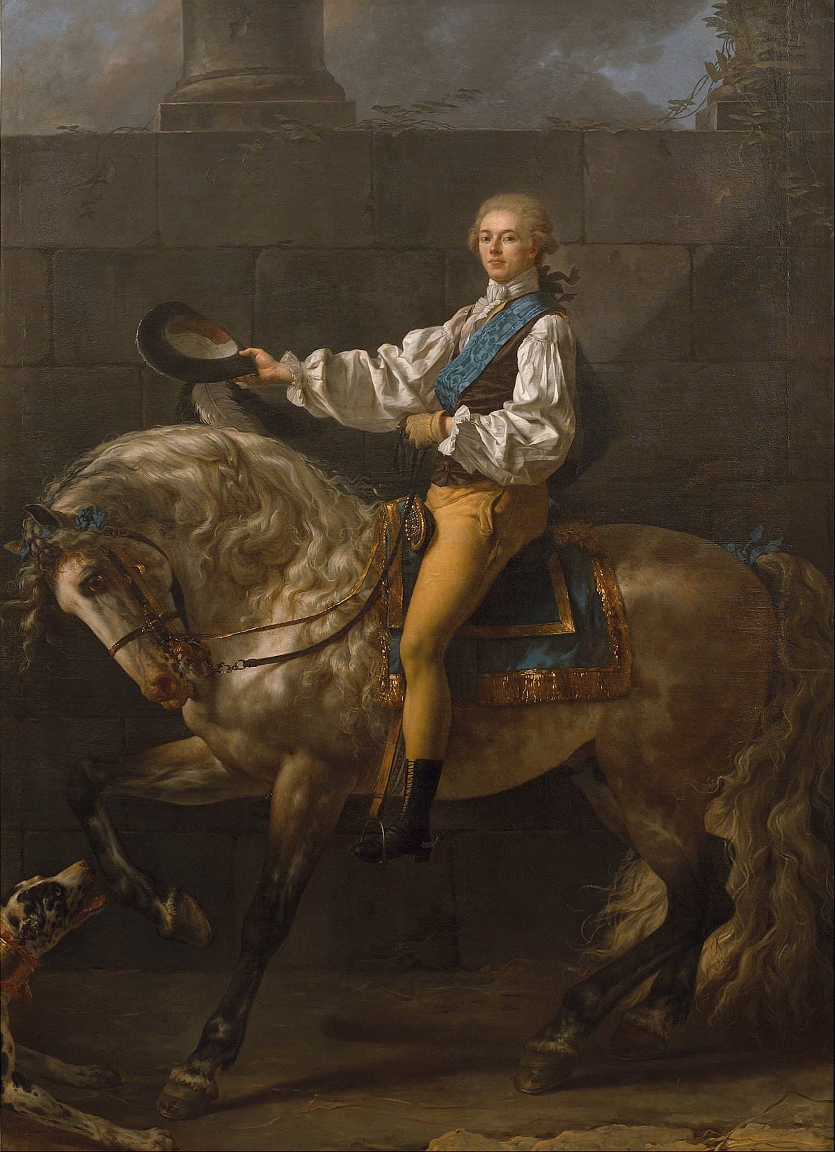 Equestrian Portrait of Stanislas Kostka Potocki by Jacques-Louis David