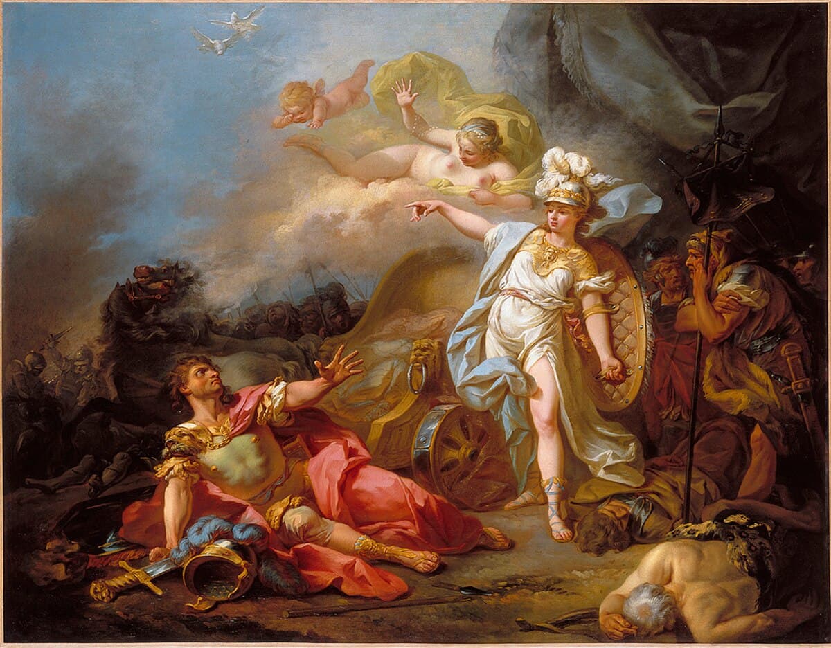 The Combat of Mars and Minerva by Jacques-Louis David