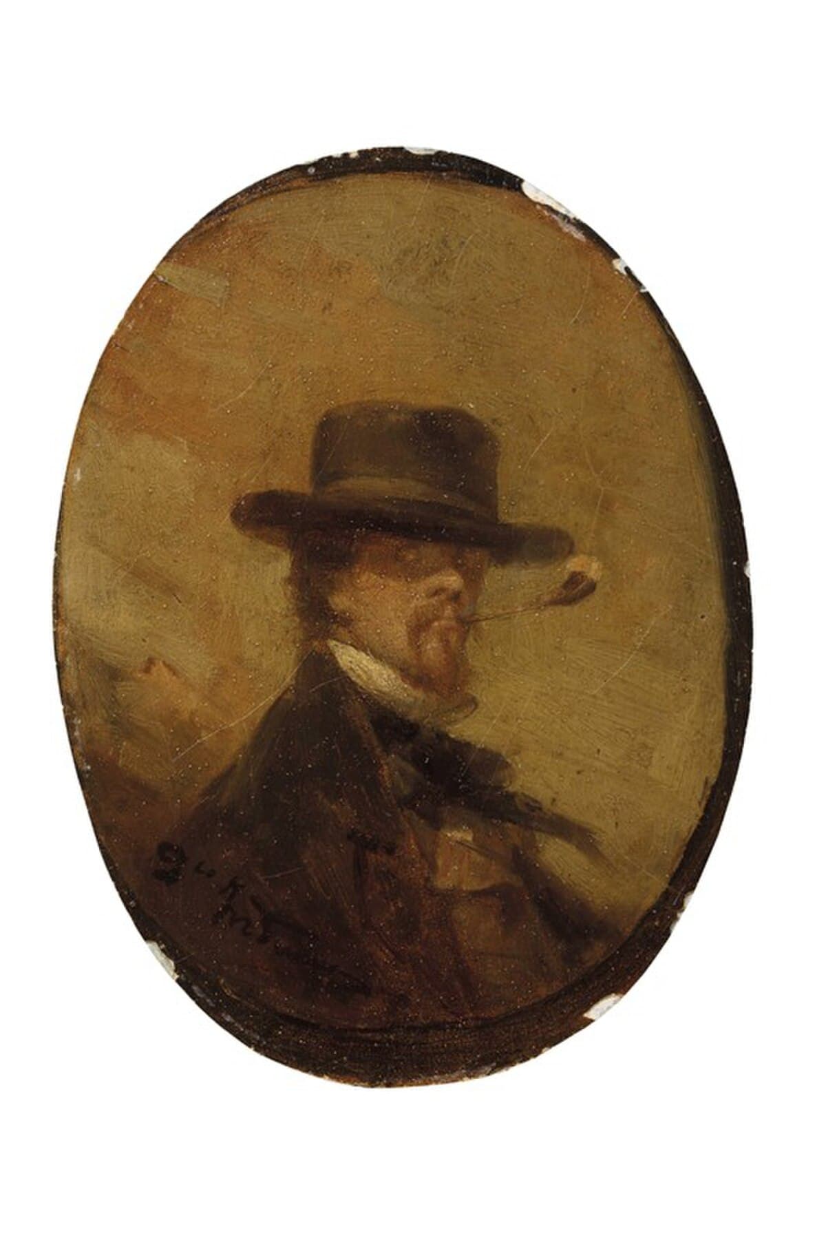 Man smoking a pipe by James Abbott McNeill Whistler at Musée d'Orsay