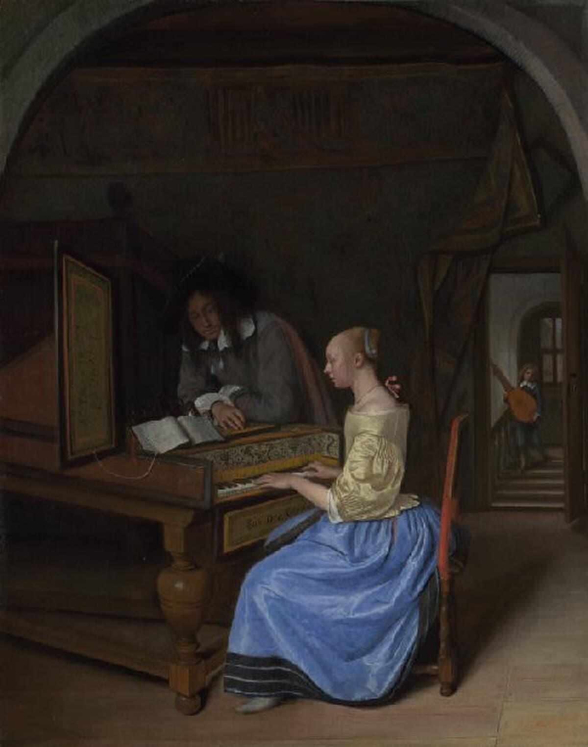 Harpsichord Lesson by Jan Steen at Wallace Collection