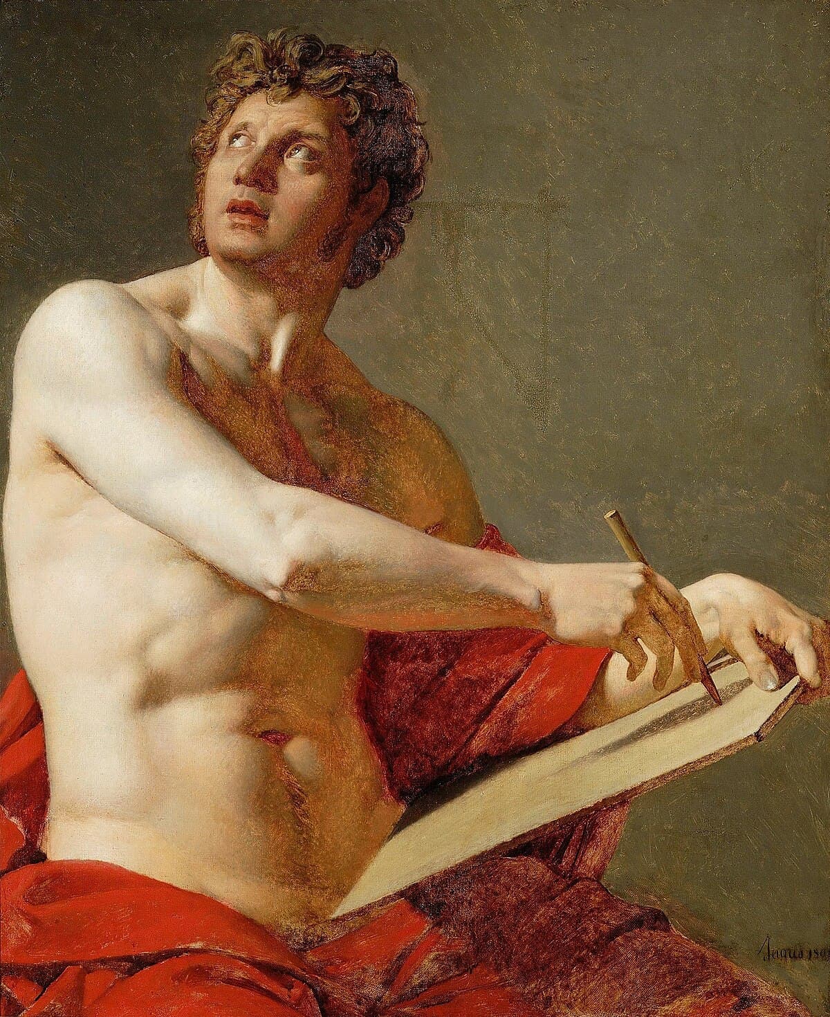 Male Torso by Jean-Auguste-Dominique Ingres at École nationale supérieure des Beaux-Arts (ENSBA), Paris
